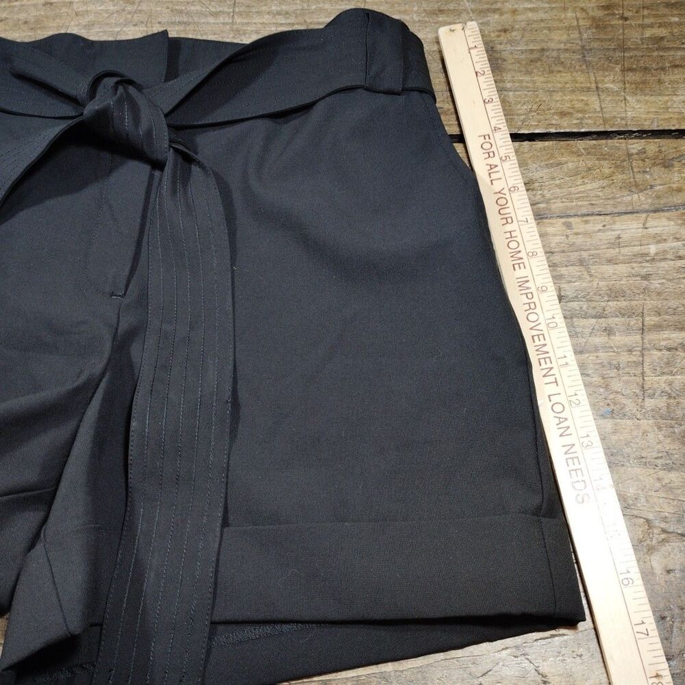 Rachel Zoe Women's Sz 12 Dressy Shorts Black NWT Tie Belt Classic - Picture 10 of 12